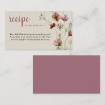 Boho Wildflower Rezeptanfrage Beilagekarte