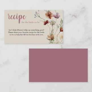 Boho Wildflower Rezeptanfrage Beilagekarte Begleitkarte