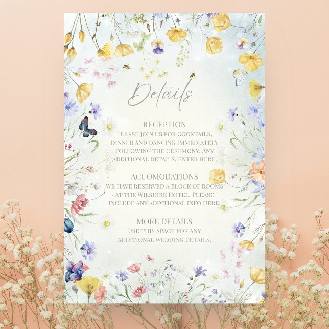 Boho Wildflower Rustic Green Wedding Begleitkarte (Von Creator hochgeladen)