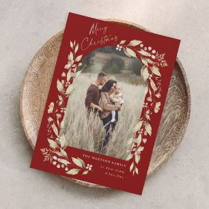 Boho-Wildflower-Torbogen-Foto-Weihnachten Feiertagskarte
