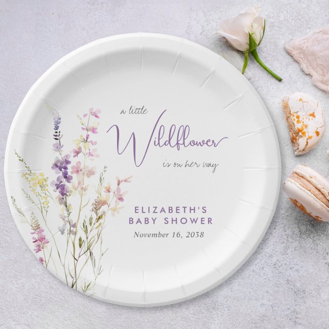 Boho Wildflower Watercolor Baby Shower Pappteller (Boho Wildflower Watercolor Baby Shower Paper Plates)
