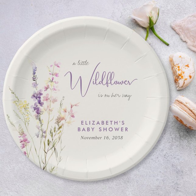 Boho Wildflower Watercolor Baby Shower Pappteller (Boho Wildflower Watercolor Baby Shower Paper Plates)