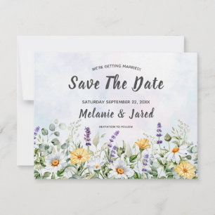 Boho-Wildflower-Watercolor-Hochzeit personalisiere Save The Date