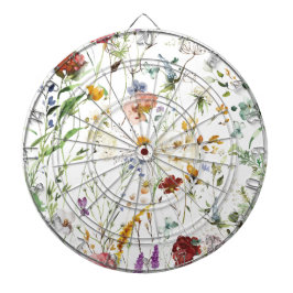 Boho Wildflower Watercolor Spring  Flower Dartscheibe