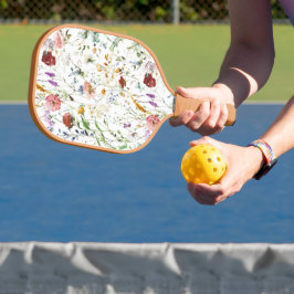Boho Wildflower Watercolor Spring  Flower Pickleball Schläger