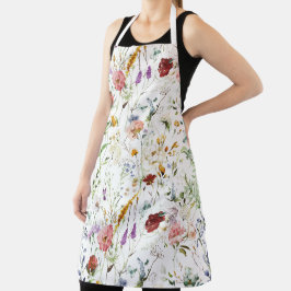 Boho Wildflower Watercolor Spring  Flower Schürze