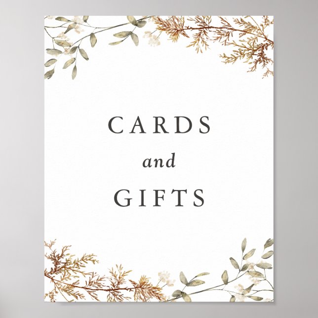 Boho Wildflower Wedding Cards and Gifts Sign Poster (Vorne)