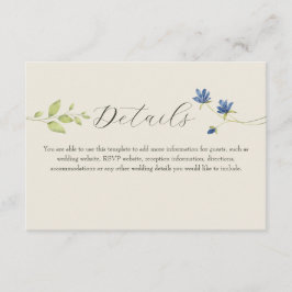 Boho Wildflower Wedding Details Begleitkarte