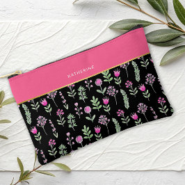 Boho Wildflowers Pink Girly Trendy Zubehörtasche