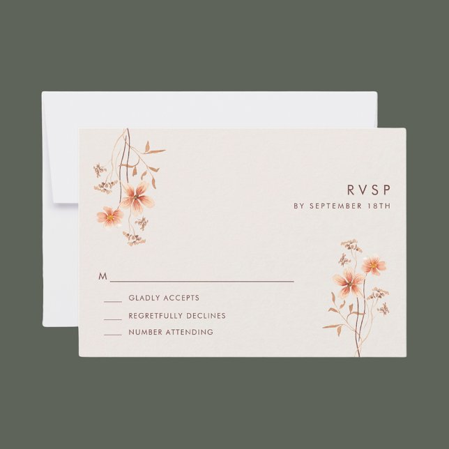 Boho Wildlfower Rustic Outdoor Wedding RSVP Karte (Boho Wildlfower Rustic Outdoor Wedding RSVP)