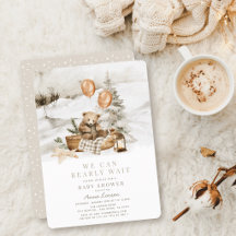 Boho Winter Bär Kaum Warten Feiert Baby Shower