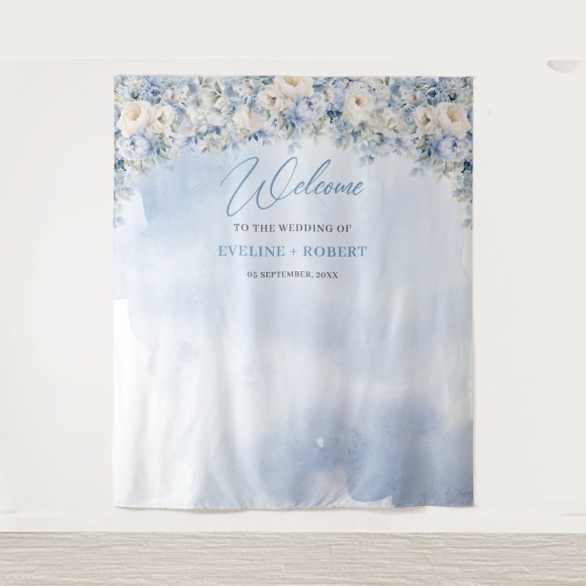 Boho Winter-Blütenblütenblütenblümchen Hochzeit Wandteppich (Vorderseite)
