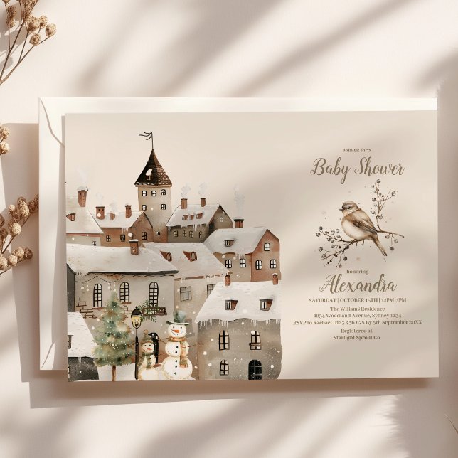 Boho Winter Christmas Baby Shower Einladung (Von Creator hochgeladen)