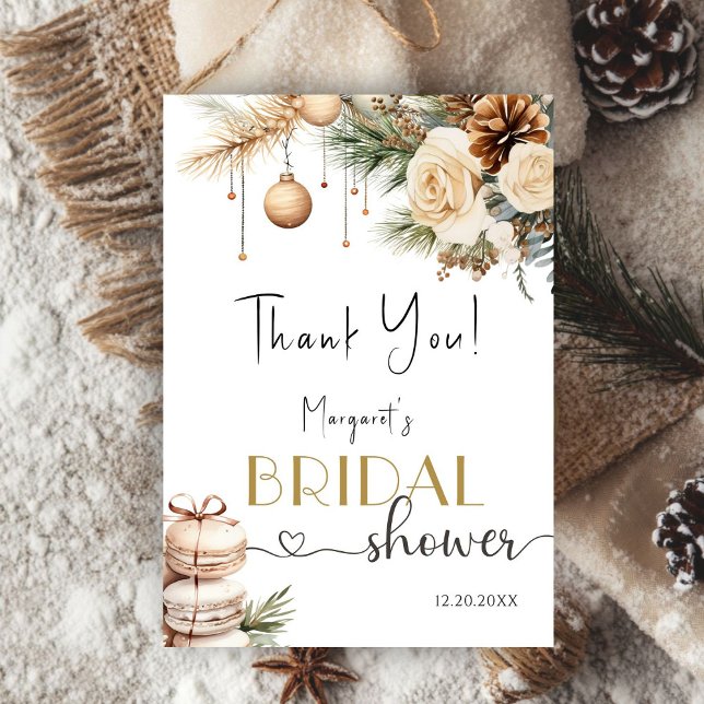 Boho Winter Christmas Brautparty Danke, Card Dankeskarte (Von Creator hochgeladen)