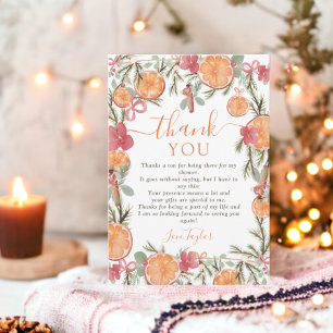 Boho-Winter-Trockene-Zitrus-Blumen-Braut- Shower Dankeskarte