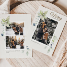 Boho Winter Watercolor Botanisches Weihnachtsfest