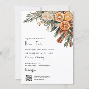 Boho Winter Wedding Qr UAWG in einem Einladung
