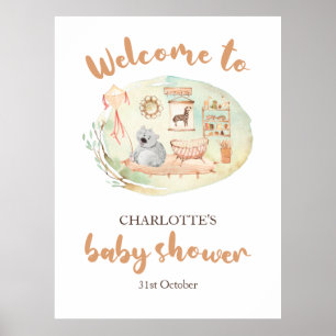 Boho Wir können es kaum erwarten Baby Shower Schau Poster