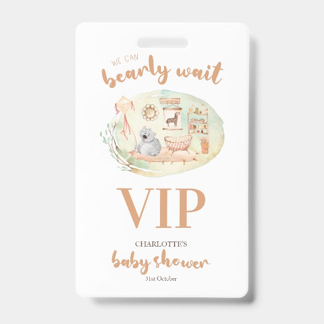 Boho wir können frühes Abwarten Baby-Dusche Ausweis (Front)