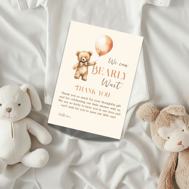 Boho wir können frühzeitig die Beige Bear Baby Dus Dankeskarte (Von Creator hochgeladen)