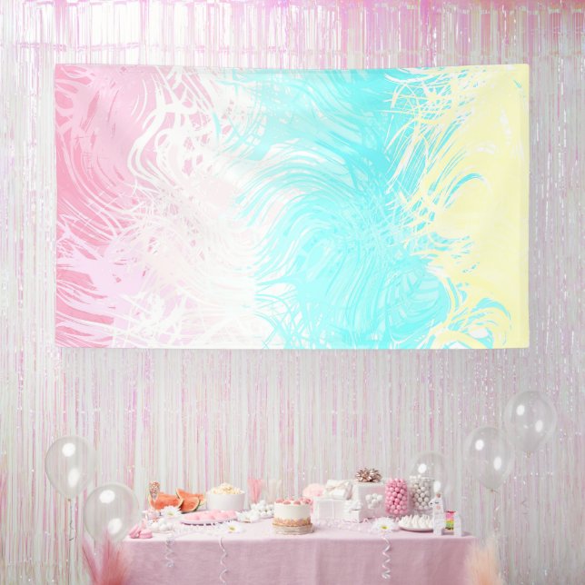 Boho Wirbel Groovy Abstrakt Genderflux Pride Flag Banner (Party)