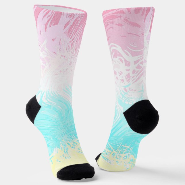 Boho Wirbel Groovy Abstrakt Genderflux Pride Flag Socken (Gewinkelt)