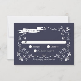 Boho Wirbel (veränderbare Farbe) Hochzeitsszenario RSVP Karte