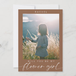 Boho wirst du mein Blumenmädchen Foto Chic sein Einladung