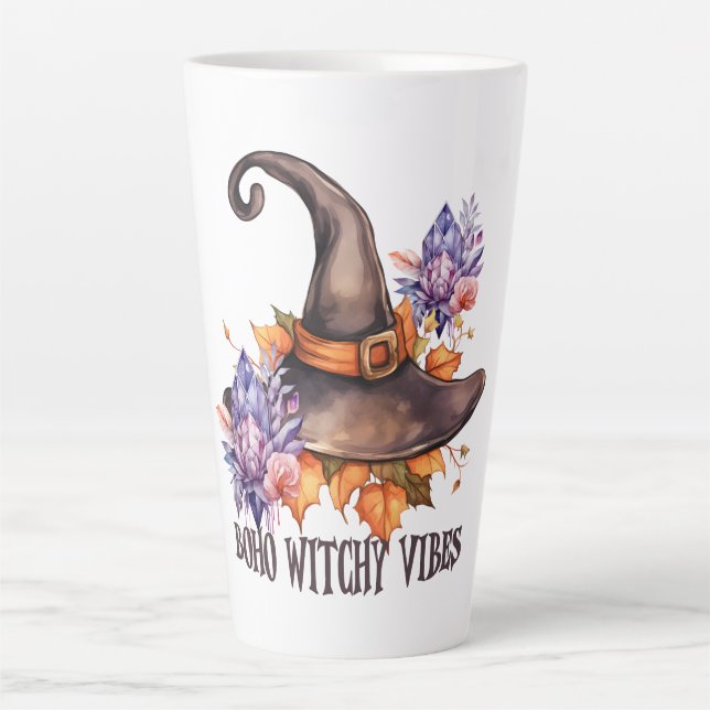 Boho Witchy Vibes Halloween  Milchtasse (Vorderseite)