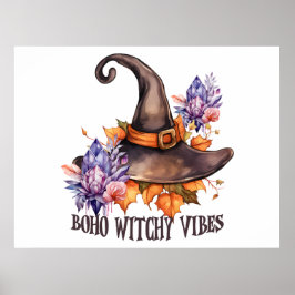 Boho Witchy Vibes Halloween Poster