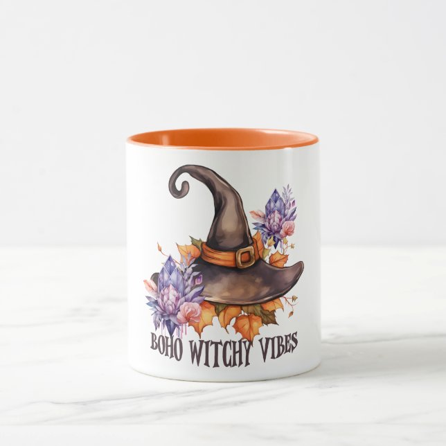 Boho Witchy Vibes Halloween  Tasse (Zentrum)