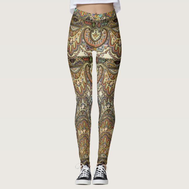 Boho Wohnwagen-Antike Leggings (Vorderseite)