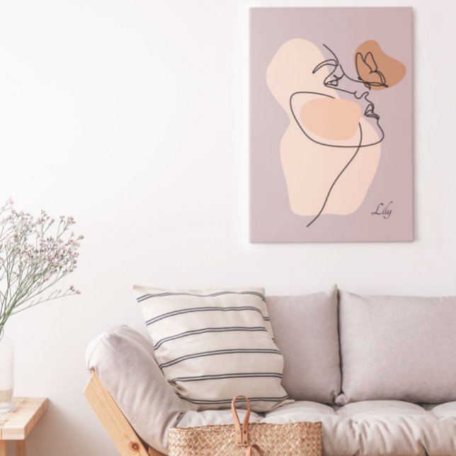 Boho Woman Line Art, Poster des tons terre (Créateur téléchargé)