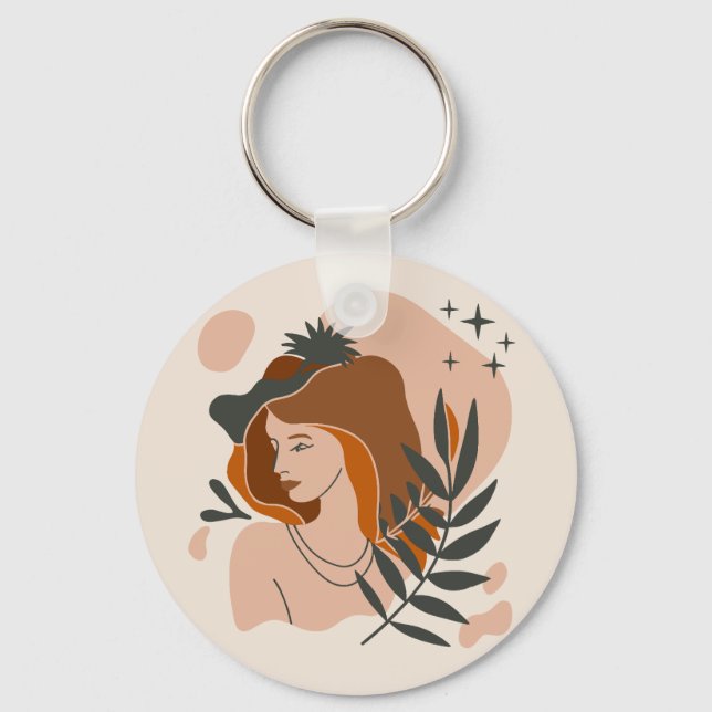 Boho Woman Stars Schlüsselanhänger (Rückseite)