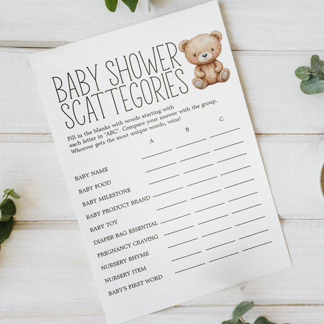 Boho Woodland Animal Baby Shooting Scattegories Ga Flyer (Von Creator hochgeladen)