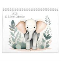 Boho Woodland Animals 2025 Calendrier 12 mois