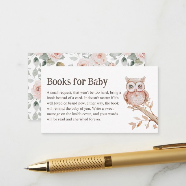 Boho Woodland Animals Baby Shower Books for Baby Begleitkarte (Vorderseite/Rückseite Beispiel)