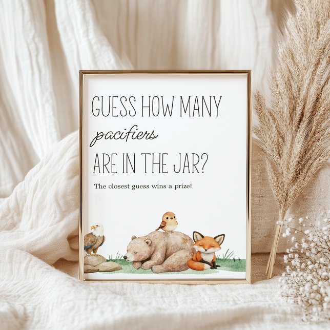 Boho Woodland Animals Baby Showroom Guess Game Sig Poster (Von Creator hochgeladen)