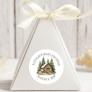 Boho Woodland Animals Babydusche Runder Aufkleber