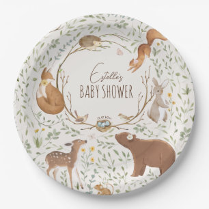 Boho Woodland Animals Forest Friends Kinderdusche Pappteller