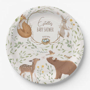 Boho Woodland Animals Forest Friends Kinderdusche Pappteller