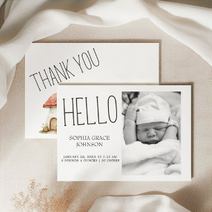 Boho Woodland Animals Foto Kinderankündigung Einladung