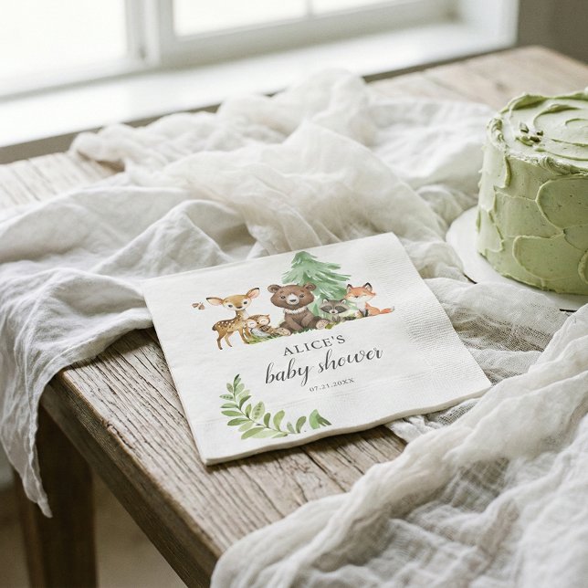 Boho Woodland Animals Rustic Baby Dusche Napkins Serviette (Von Creator hochgeladen)