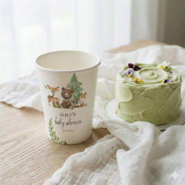 Boho Woodland Animals Rustic Baby Shower Pappbecher