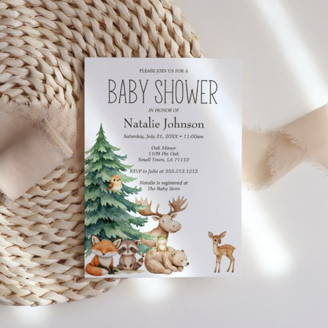 Boho Woodland Animaux Baby shower Invitation (Créateur téléchargé)
