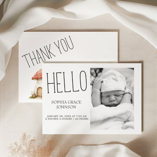 Boho Woodland Animaux Photo Baby Faire-part (Créateur téléchargé)