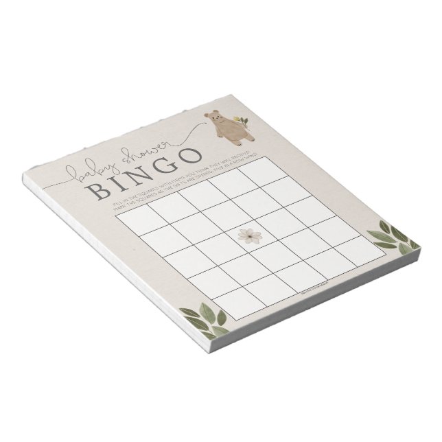 Boho Woodland Baby Shower Bingo 40 Sheets Notizblock (angewinkelt)