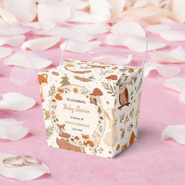 Boho Woodland Baby Shower | Rustic Forest Animals Geschenkschachtel (Hochzeit)