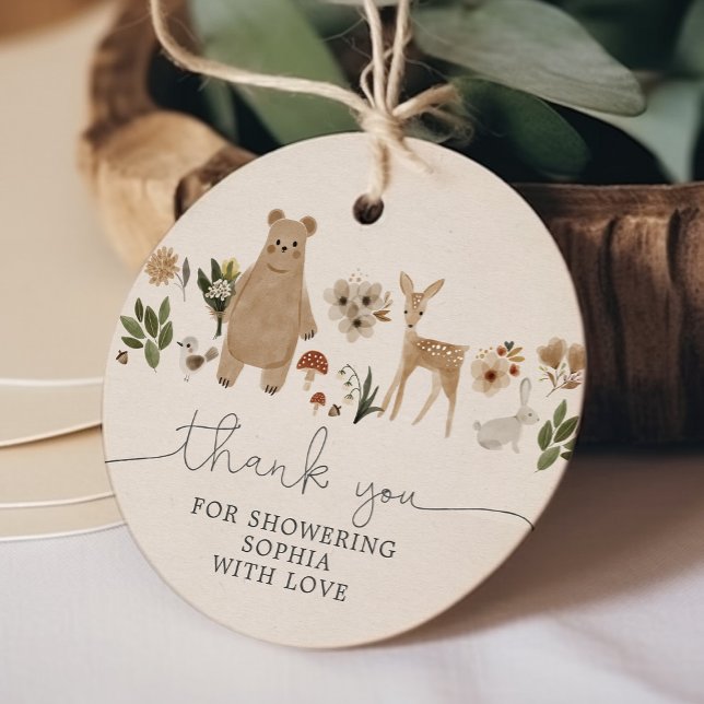 Boho Woodland Babydusche Gefallen Tag Geschenkanhänger (Von Creator hochgeladen)