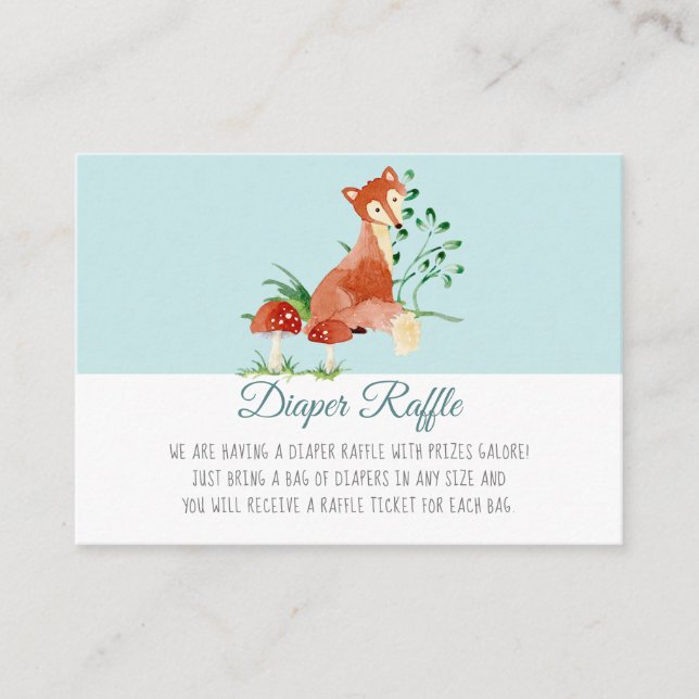 Boho Woodland Boy Fox Babydusche Windschutzscheibe Begleitkarte (Vorderseite)